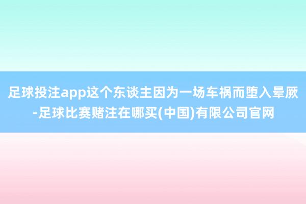 足球投注app这个东谈主因为一场车祸而堕入晕厥-足球比赛赌注在哪买(中国)有限公司官网