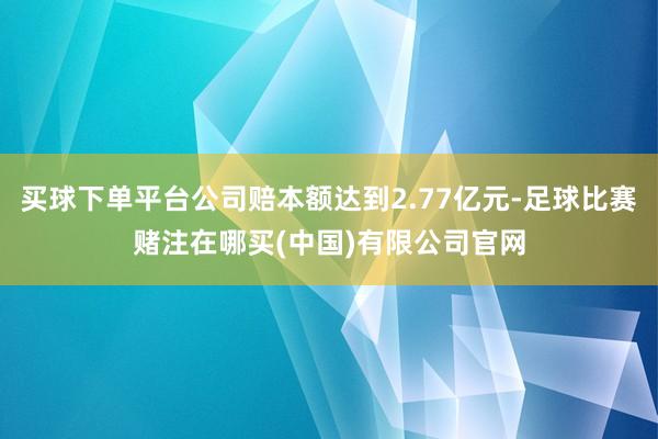买球下单平台公司赔本额达到2.77亿元-足球比赛赌注在哪买(中国)有限公司官网