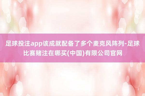 足球投注app该成就配备了多个麦克风阵列-足球比赛赌注在哪买(中国)有限公司官网