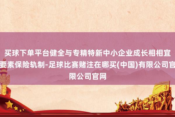 买球下单平台健全与专精特新中小企业成长相相宜的要素保险轨制-足球比赛赌注在哪买(中国)有限公司官网
