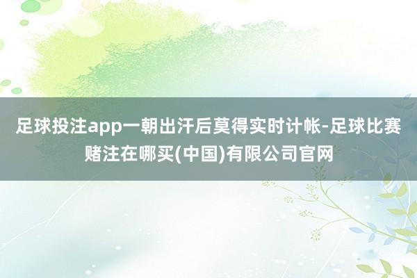 足球投注app一朝出汗后莫得实时计帐-足球比赛赌注在哪买(中国)有限公司官网