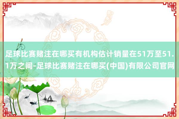足球比赛赌注在哪买有机构估计销量在51万至51.1万之间-足球比赛赌注在哪买(中国)有限公司官网