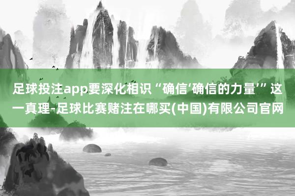 足球投注app要深化相识“确信‘确信的力量’”这一真理-足球比赛赌注在哪买(中国)有限公司官网