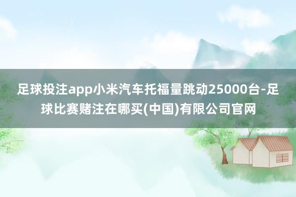 足球投注app小米汽车托福量跳动25000台-足球比赛赌注在哪买(中国)有限公司官网