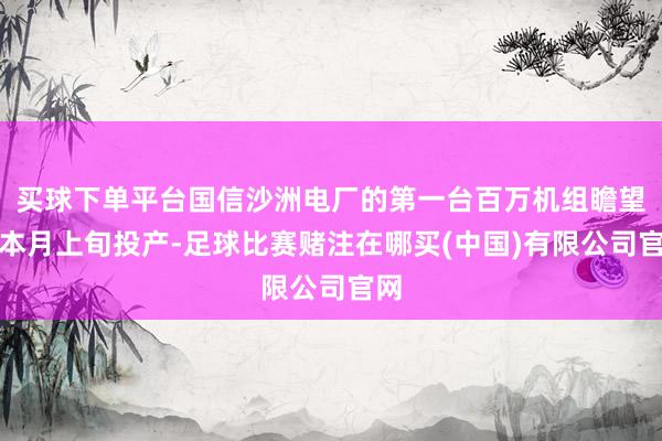 买球下单平台国信沙洲电厂的第一台百万机组瞻望在本月上旬投产-足球比赛赌注在哪买(中国)有限公司官网
