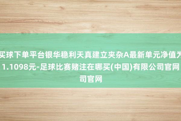 买球下单平台银华稳利天真建立夹杂A最新单元净值为1.1098元-足球比赛赌注在哪买(中国)有限公司官网