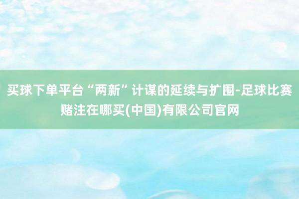 买球下单平台“两新”计谋的延续与扩围-足球比赛赌注在哪买(中国)有限公司官网