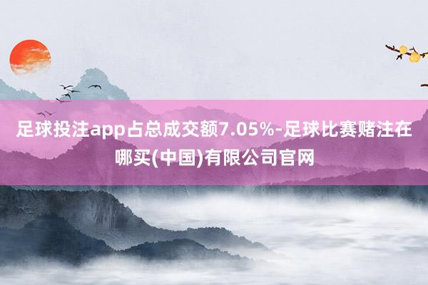 足球投注app占总成交额7.05%-足球比赛赌注在哪买(中国)有限公司官网