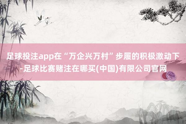 足球投注app在“万企兴万村”步履的积极激动下-足球比赛赌注在哪买(中国)有限公司官网