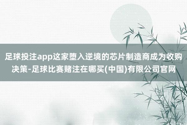 足球投注app这家堕入逆境的芯片制造商成为收购决策-足球比赛赌注在哪买(中国)有限公司官网