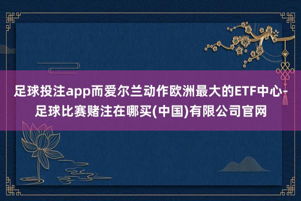 足球投注app而爱尔兰动作欧洲最大的ETF中心-足球比赛赌注在哪买(中国)有限公司官网