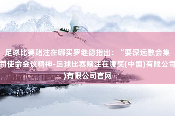 足球比赛赌注在哪买罗继德指出：“要深远融会集团公司使命会议精神-足球比赛赌注在哪买(中国)有限公司官网