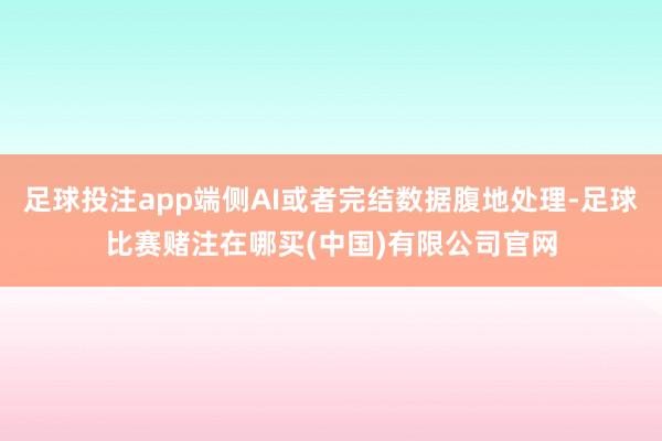 足球投注app端侧AI或者完结数据腹地处理-足球比赛赌注在哪买(中国)有限公司官网