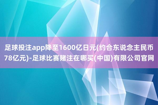 足球投注app降至1600亿日元(约合东说念主民币78亿元)-足球比赛赌注在哪买(中国)有限公司官网