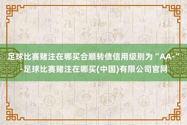 足球比赛赌注在哪买合顺转债信用级别为“AA-”-足球比赛赌注在哪买(中国)有限公司官网