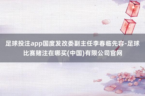 足球投注app国度发改委副主任李春临先容-足球比赛赌注在哪买(中国)有限公司官网