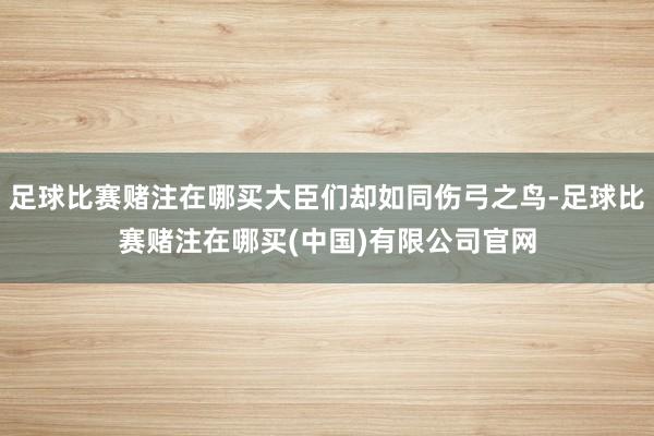 足球比赛赌注在哪买大臣们却如同伤弓之鸟-足球比赛赌注在哪买(中国)有限公司官网