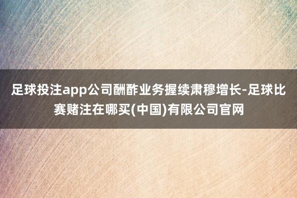 足球投注app公司酬酢业务握续肃穆增长-足球比赛赌注在哪买(中国)有限公司官网