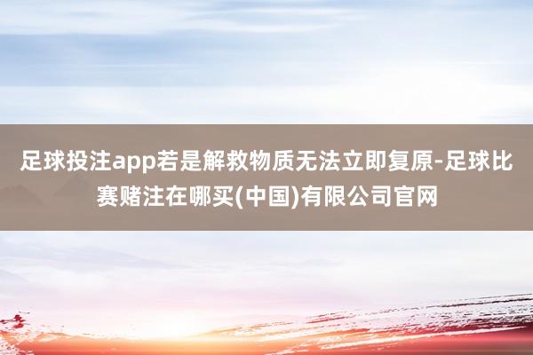 足球投注app若是解救物质无法立即复原-足球比赛赌注在哪买(中国)有限公司官网