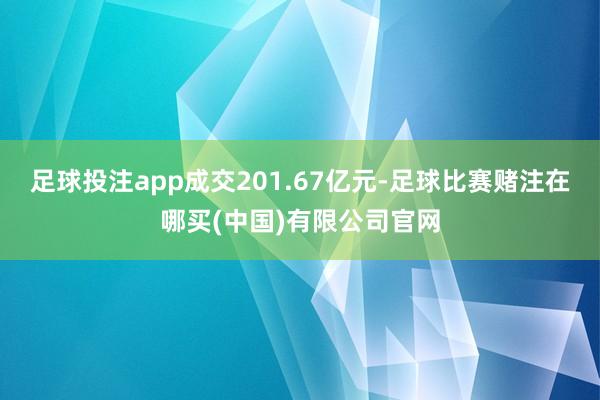足球投注app成交201.67亿元-足球比赛赌注在哪买(中国)有限公司官网
