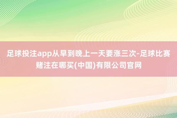 足球投注app从早到晚上一天要涨三次-足球比赛赌注在哪买(中国)有限公司官网