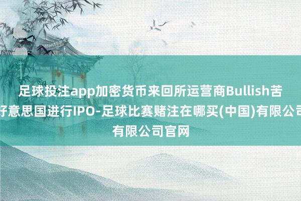 足球投注app加密货币来回所运营商Bullish苦求在好意思国进行IPO-足球比赛赌注在哪买(中国)有限公司官网
