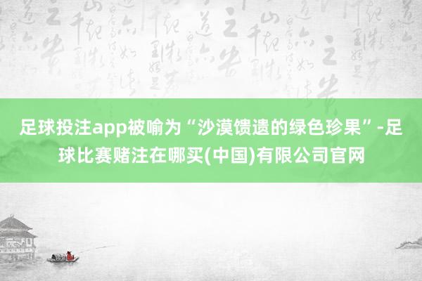 足球投注app被喻为“沙漠馈遗的绿色珍果”-足球比赛赌注在哪买(中国)有限公司官网