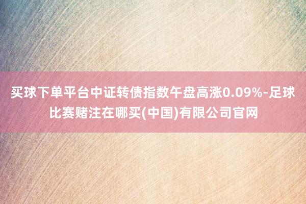 买球下单平台中证转债指数午盘高涨0.09%-足球比赛赌注在哪买(中国)有限公司官网