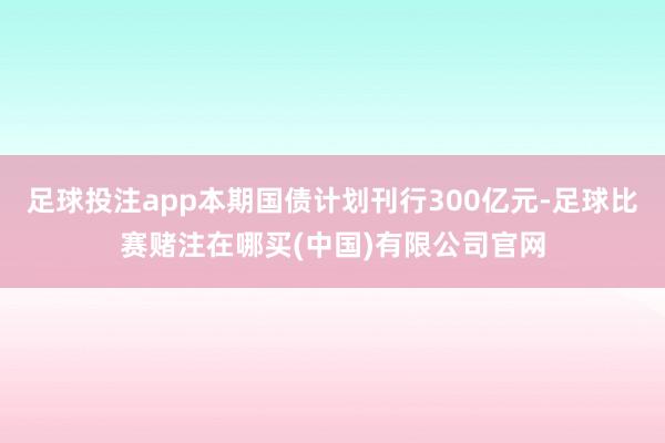 足球投注app本期国债计划刊行300亿元-足球比赛赌注在哪买(中国)有限公司官网
