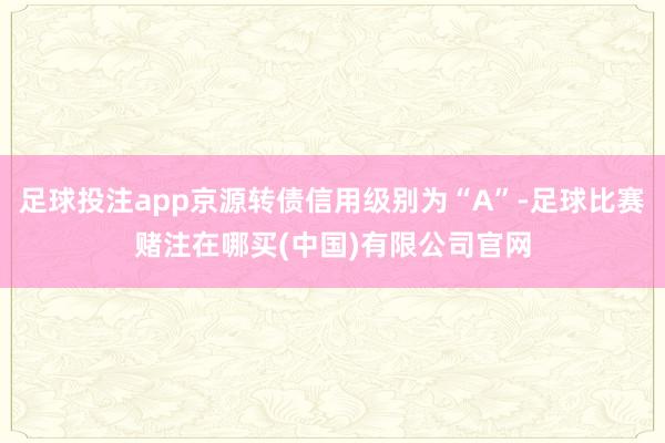 足球投注app京源转债信用级别为“A”-足球比赛赌注在哪买(中国)有限公司官网