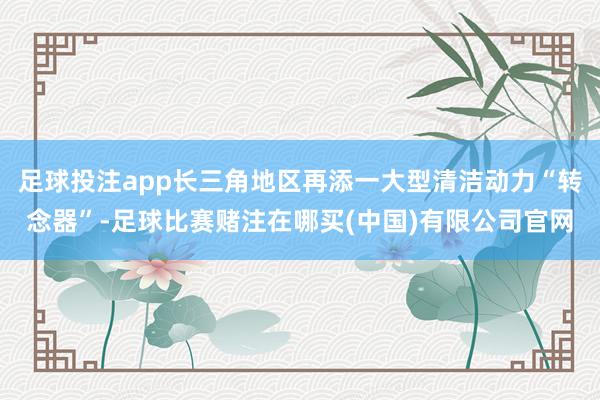 足球投注app长三角地区再添一大型清洁动力“转念器”-足球比赛赌注在哪买(中国)有限公司官网