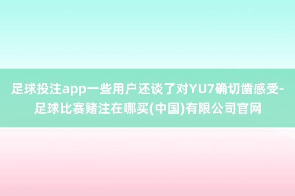 足球投注app一些用户还谈了对YU7确切凿感受-足球比赛赌注在哪买(中国)有限公司官网