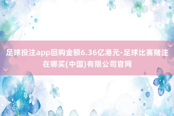 足球投注app回购金额6.36亿港元-足球比赛赌注在哪买(中国)有限公司官网